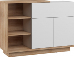 Komoda Meblocross Hybrid Hyb-06 2D1S, ąžuolo spalvos/balta