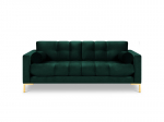 Trivietė sofa Cosmopolitan Design Bali, tamsiai žalia/auksinės spalvos