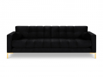Keturvietė sofa Cosmopolitan Design Bali, juoda/auksinės spalvos