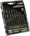 Metalo grąžtų rinkinys Stalco Perfect 1-10mm 19vnt.
