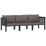 Trivietė sofa su pagalvėlėmis, pilka