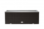 Lauko vazonas i&scaron; poliuretano su aliuminio metalo apdaila 130 cm x 40 cm x 45 cm, juodas