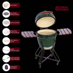Keraminė kepsninė TunaBone Kamado classic M, 55 cm, žalia