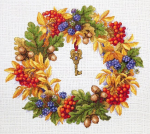 Siuvinėjimo rinkinys Merejka Rudens vainikas SK99, 28x24,5