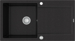 Granitinė virtuvinė plautuvė Mexen Leo su sifonu, Metallic black/silver