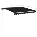 Automatinė markizė su led/vėjo jutikliu VidaXL 350x250 cm pilka