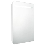 Veidrodinė vonios spintelė su LED ap&scaron;vietimu, 60x11x80 cm, balta