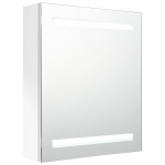 Veidrodinė vonios spintelė su LED ap&scaron;vietimu, 50x14x60 cm, balta