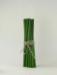 Bičių va&scaron;ko žvakės žalios spalvos 45 vnt. 0,8x25 cm