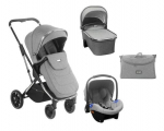 Universalus vežimėlis Kikkaboo Angele Chrome 3in1, Grey