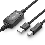 Kabelis USB-B - USB-A 2.0 spausdintuvui ir skeneriui, 15m, juodas