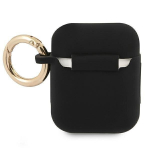 Guess telefono dėklas  AirPods GUA2SSSK black Silikoninis Vintage Script