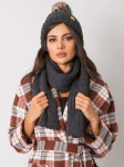 Kepurės ir &scaron;aliko rinkinys moterims Rue Paris, pilkas, Universalus