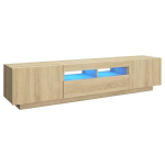 Televizoriaus spintelė su LED ap&scaron;vietimu, 180x35x40 cm, ruda