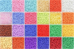 Stiklinių apvalių karoliukų (biserio) 6/0 RainBow&reg; 24 &scaron;viesių spalvų po 10 g rinkinys