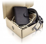 Dovanų rinkinys vyrams piniginė ir diržas Stevens, juodas