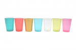 Plastikinės stiklinės MoodFood, žalios sp., 230 ml, 50vnt.