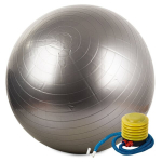 Gimnastikos kamuolys su pompa, 65 cm, pilkas