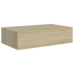 vidaXL Sieninė lentyna su stalčiumi, ąžuolo, 40x23,5x10cm, MDF