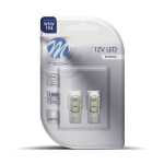 LED lemputė M-Tech LB058W W5W T10 12V, 2 vnt