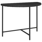 vidaXL Sodo stalas, juodos spalvos, 100x50x75cm, poliratanas