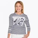 Dryžuoti mar&scaron;kinėliai mergaitei ilgomis rankovėmis