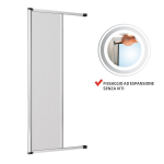 Roletas- uodų tinklelis durims. 160x250 cm. baltas rėmas. ROTO