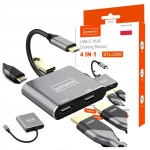 Adapteris USB-C 3.0 4-in-1 2x HDMI 4K VGA Zenwire BYL-2309