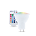 5w GU10 RGB balta lemputė su nuotolinio valdymo pulteliu