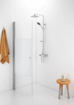 Pusapvalė du&scaron;o sienelė IDO Showerama 10-41 700, dalinai matinis stiklas