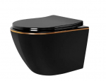 "Rea CARLO" mini tualeto dubuo be apvadų "Duroplast Flat Black Gold Edge