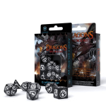 Dragons RPG kauliukų rinkinys, juodos ir baltos spalvos