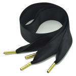 Atlasiniai platūs batrai&scaron;čiai 25 mm 120 cm, juodi