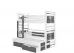 Vaiki&scaron;ka lova Hippo 190x87x175cm, balta/pilka