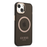 Guess Translucent MagSafe Compatible Case, skirtas iPhone 13, juodas