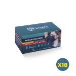 Vienkartinės medicininės juodos kaukės (3 sl. 900vnt.) BM-220 BK