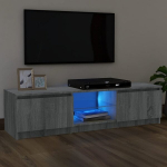 Tv spintelė su led ap&scaron;vietimu, pilka ąžuolo, 120x30x35,5cm