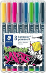 Staedtler Lumocolor Art F žymeklis, 8 spalvos, atsparus vandeniui