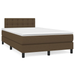 vidaXL Lova su spyruoklėmis ir čiužiniu, ruda, 120x200 cm, audinys
