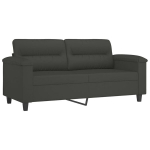 Dvivietė sofa vidaXL, Mikropluo&scaron;to audinys, 140cm, tamsiai pilka