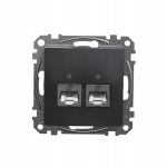 Schneider Sedna Design Rj45 Cat. 6 Stp dvigubas juodas lizdas