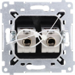 Simon 54 Dvigubas tinklo lizdas Rj45 Cat 6 ekranuotas juodas