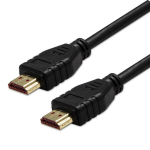 HDMI laidas, HDMI 2.1, 1m, auksuotas, juodas, 8K@60Hz, 48Gb/s