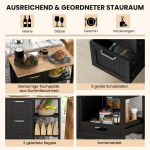 Costway universali vežimėlio virtuvės sala ant ratų su sandėliavimo vieta 67 x 37 x 84 cm juoda