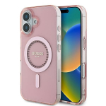Guess IML Rhinestones MagSafe dėklas iPhone 16 Plus - rožinis