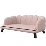 "PawHut" sofa &scaron;unims, skalbiamas užvalkalas, sofa naminiams gyvūnėliams su atlo&scaron;u ir medinėmis kojomis, sofa katėms, skirta vidutinio dydžio &scaron;unims iki 25 kg, rožinė
