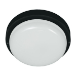 Apvali lempa 8W 4000K IP64, juoda