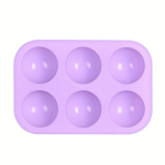 1 vnt 6 skylių silikoninė forma desertams ir kepiniams.,  Violetinė