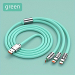 3 in 1 USB įkrovimo laidas, Žalioji A