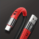 40W 3A USB-C įkrovimo laidas 2m/3m, Juoda